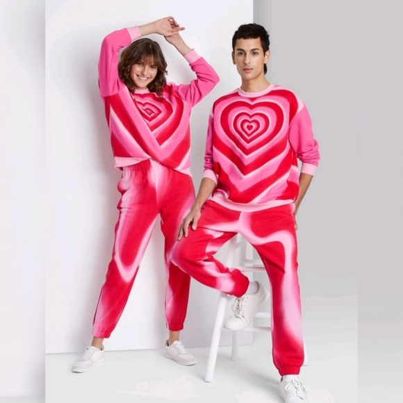 wild fable | Tops | Wild Fable Oversized Heart Sweatshirt Pink Size M  Unisex | Poshmark